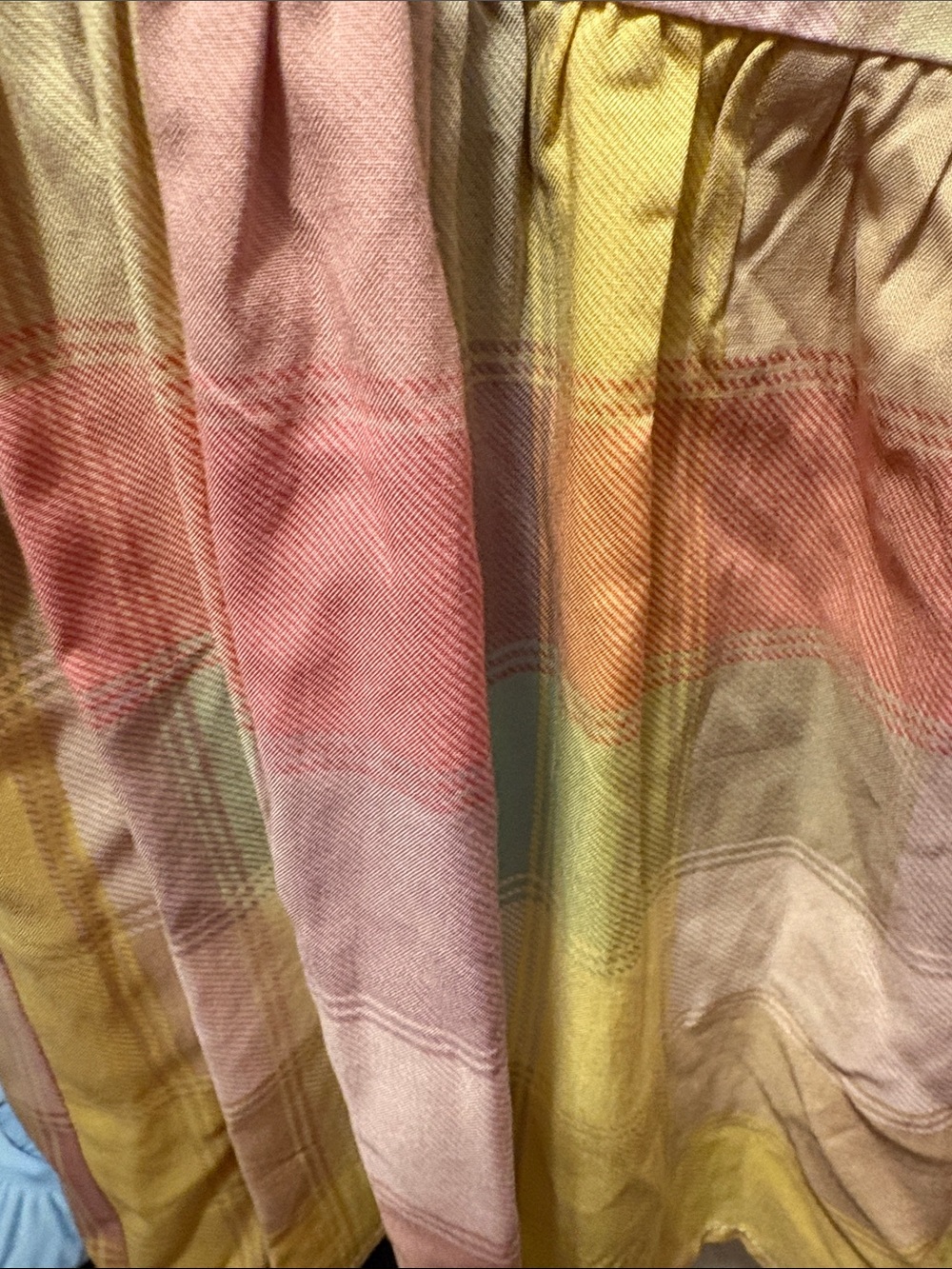 Torrid Pastel Plaid Tiered Maxi Skirt in Yellow, Pink & Blue Size 2 or 2X - Picture 4 of 4